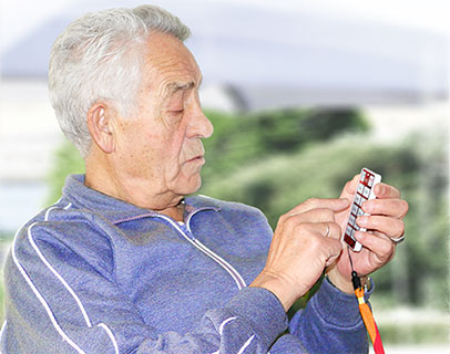 senior using a mobile phone